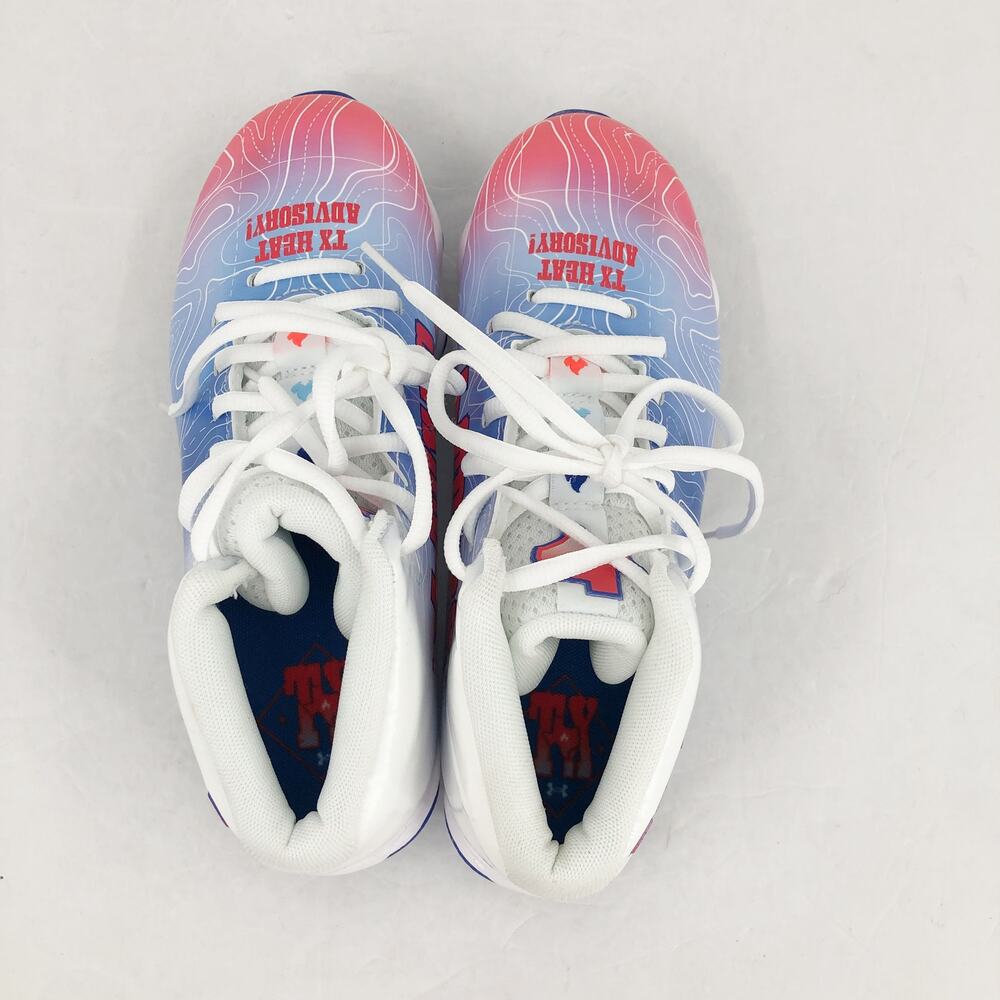 Under Armour Spotlight Fran RM 4 TX Football Cleats KIDS 6 Red White Blue NWOB - Picture 10 of 13